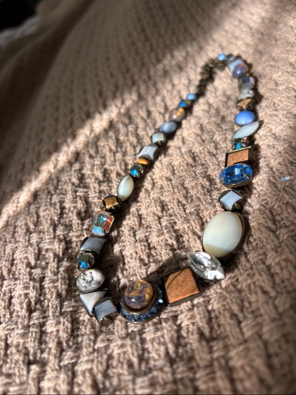 Sorrelli Multicolor Stone & Crystal Women's Necklace - Blue, White, Gold Accent